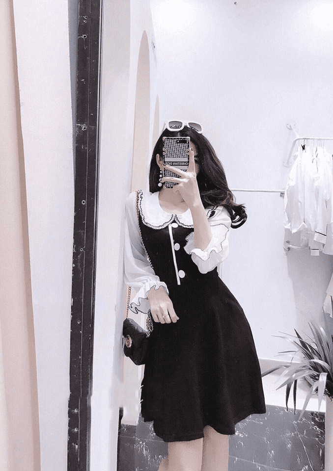Mua Váy Đầm Đen Phối Cổ Cách Điệu Thời Trang Rosara VA14 - Yeep