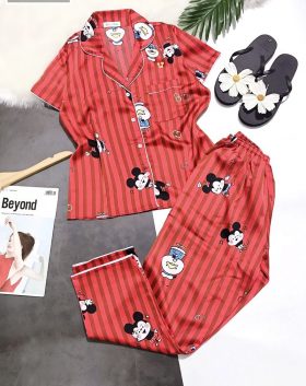 Kho hàng sỉ set bộ pijama tay ngắn quần dài họa tiết Mickey