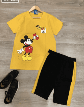 Xưởng sỉ set đồ bộ nữ quần lỡ in Mickey thun thái
