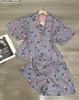 Xưởng sỉ đồ bộ pijama quần đùi vải latin hoa