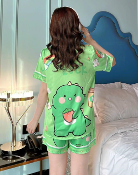 Đồ bộ pijama nữ quần đùi in 3d - DBO845