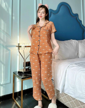 Đồ bộ pijama nữ quần lở viền bo - DBO922