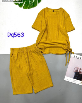 Đồ bộ nữ quần lửng áo rút eo - DBO957