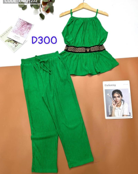 Đồ bộ nữ quần dài áo cổ yếm dây thắt eo - DBO1232