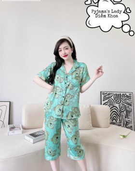 Đồ bộ lửng pyjama tay ngắn siêu mát nhiều họa tiết - DBO1275