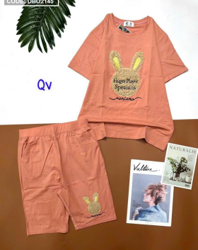 Đồ bộ quần ngố áo tay ngắn in hình thỏ - DBO2145