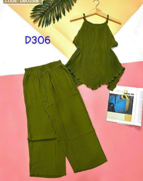 Đồ bộ quần dài áo yếm màu trơn - DBO2306