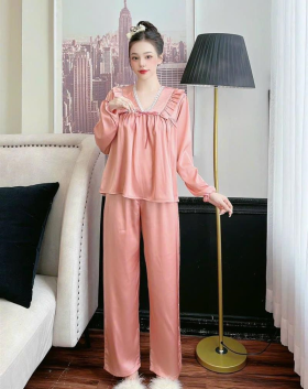 Đồ bộ pijama quần dài áo tay dài màu trơn - DBO2589