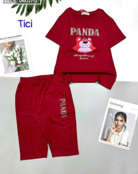 Đồ bộ quần lửng áo tay ngắn in hình gấu panda - DBO2712
