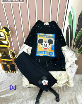 Đồ bộ quần ngố đen áo tay ngắn in hình chuột mickey - DBO3229