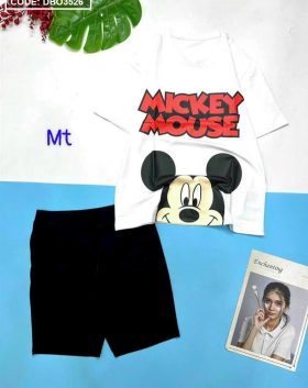 Đồ bộ quần ngố đen áo tay ngắn in hình chuột mickey - DBO3526