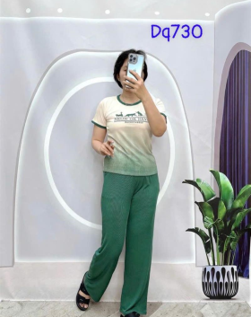 Đồ bộ quần dài áo tay ngắn 2 màu in chữ - DBO3964