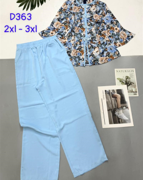 Đồ bộ trung niên mango quần dài màu trơn áo tay lững có 2 size - DBO4356