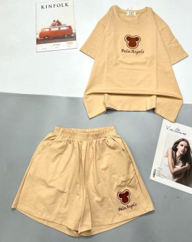 Đồ bộ thun nữ quần đùi áo tay ngắn in hình gấu nhỏ - DBO4586