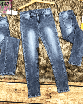 Jeans dài nữ wash cá tính